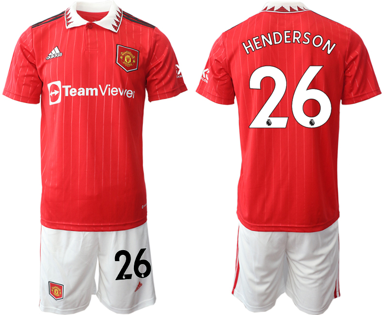 Men 2022-2023 Club Manchester United home Red #26 Adidas Soccer Jersey->manchester united jersey->Soccer Club Jersey